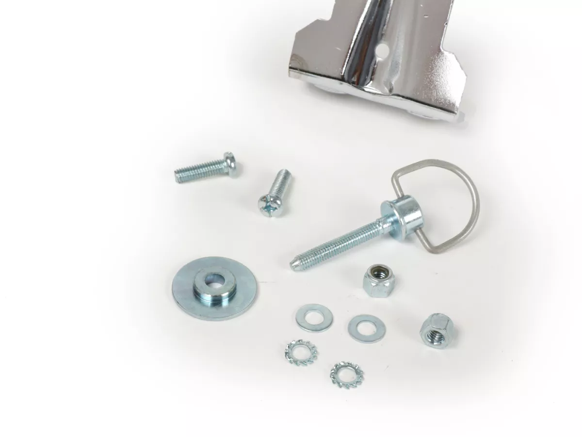 Pembawa casing atas belakang (untuk casing atas Piaggio asli) -MOTO NOSTRA- Vespa GT, GTL, GTV, GTS, GTS Super, GT60 - 125-200-250-300cc - Chrome