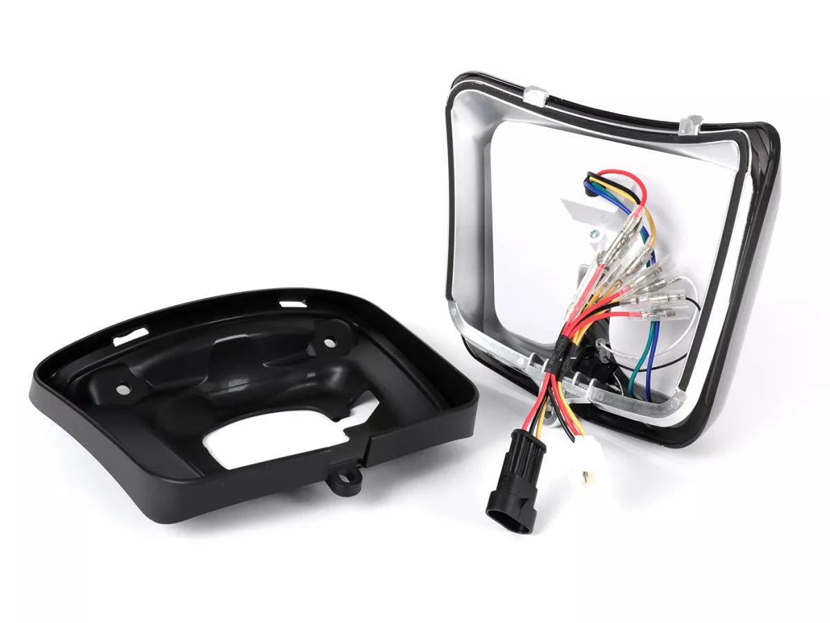 Getint achterlicht, mat zwart frame -POWER 1- Vespa GTS 125-300 , GTS Super 125-300 (2014-2017)