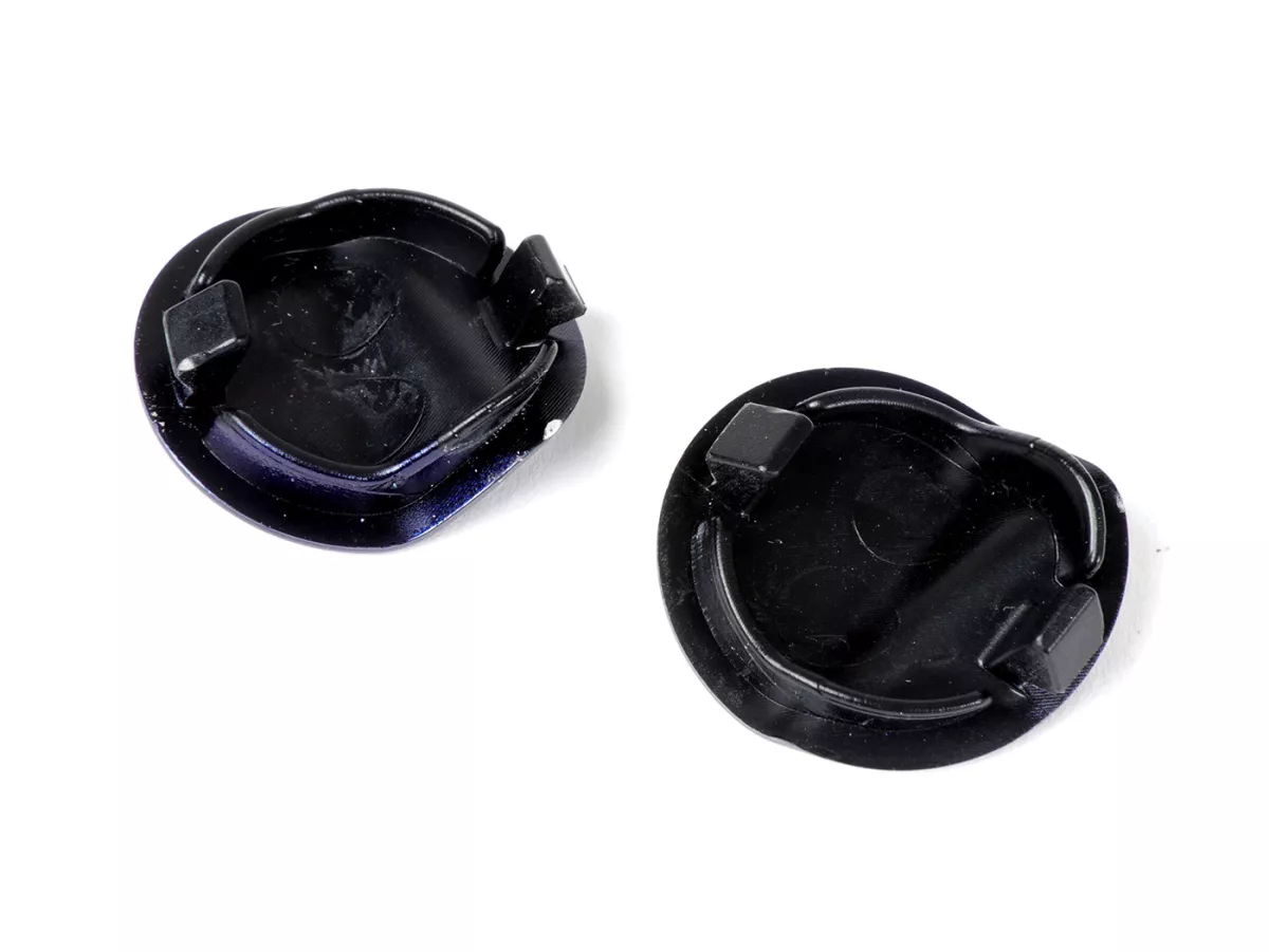 Pair of covers for mirror hole -QUELLAGIO, metallic blue (289/A)- Vespa GTS 125 (ZAPMA3700, ZAPMD3200, ZAPMD3201, ZAPMA3100, ZAPMA3200), Vespa GTS 150 (ZAPMA3200, ZAPMA3100), Vespa GTS 300 (ZAPMA3300), Vespa GTS HPE 300 (ZAPMA3600, ZAPMD310), Vespa GTS Su