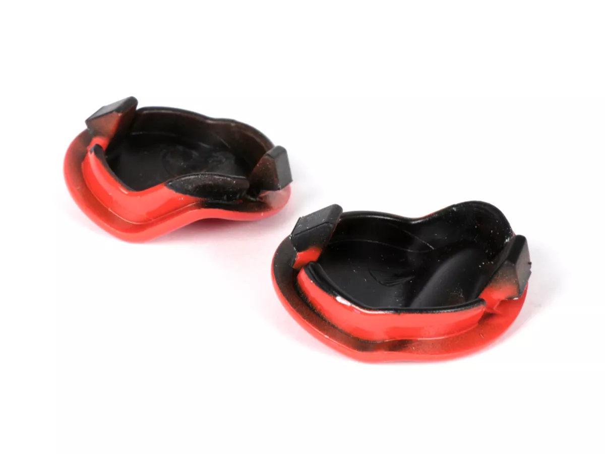 Set med täcklock för spegelhål -QUELLAGIO, orange (A1L)- Vespa GTS 125 (ZAPMA3700, ZAPMD3200, ZAPMD3201, ZAPMA3100, ZAPMA3200), Vespa GTS 150 (ZAPMA3200, ZAPMA3100), Vespa GTS 300 (ZAPMA3300), Vespa GTS HPE 300 (ZAPMA3600, ZAPMD310), Vespa GTS Super 125 (