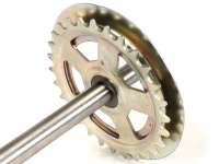 Pedal crank axle -RMS- PIAGGIO CIAO, Ciao PX, SI - incl. chain wheel (Z=28)