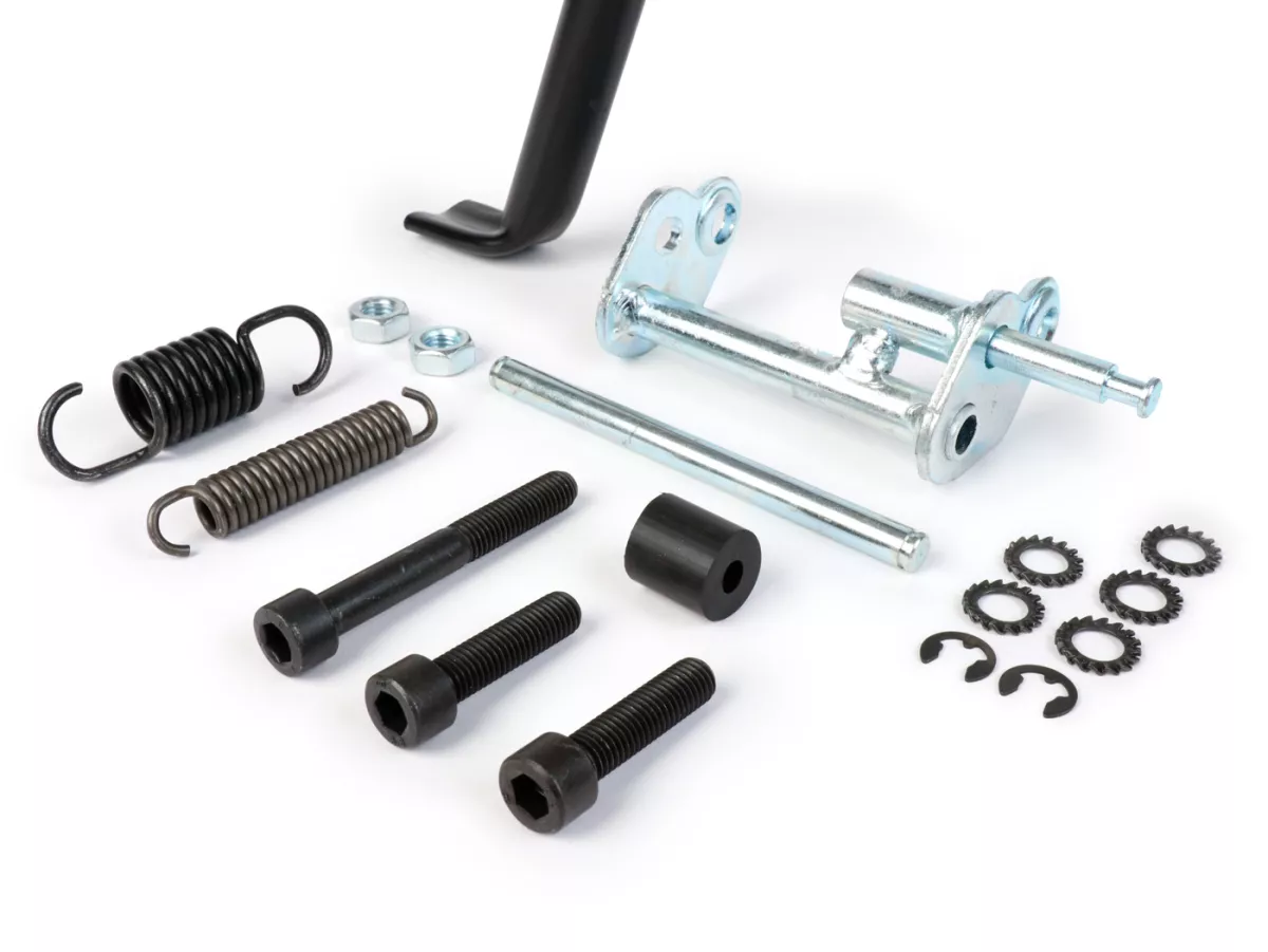 Center stand for repair -RMS- for Minarelli engines e.g. Yamaha Aerox, MBK Nitro, Aprilia SR50, Malaguti F12R LC, Beta Ark5 - black