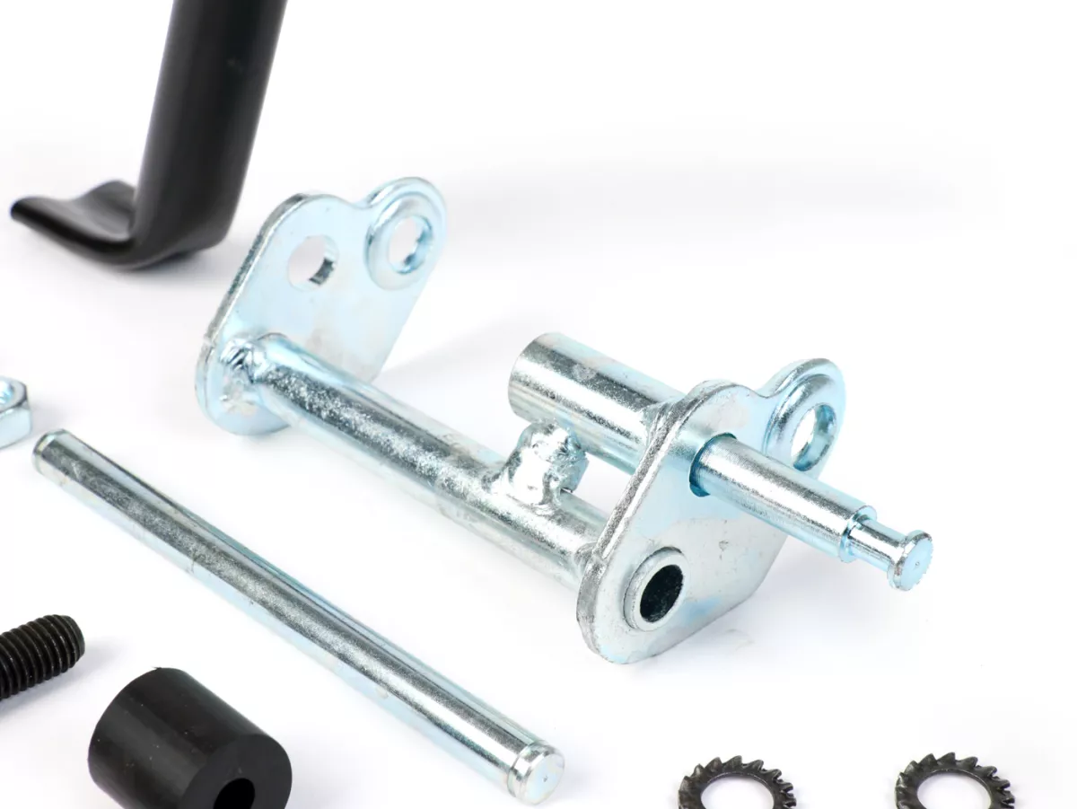 Center stand for repair -RMS- for Minarelli engines e.g. Yamaha Aerox, MBK Nitro, Aprilia SR50, Malaguti F12R LC, Beta Ark5 - black