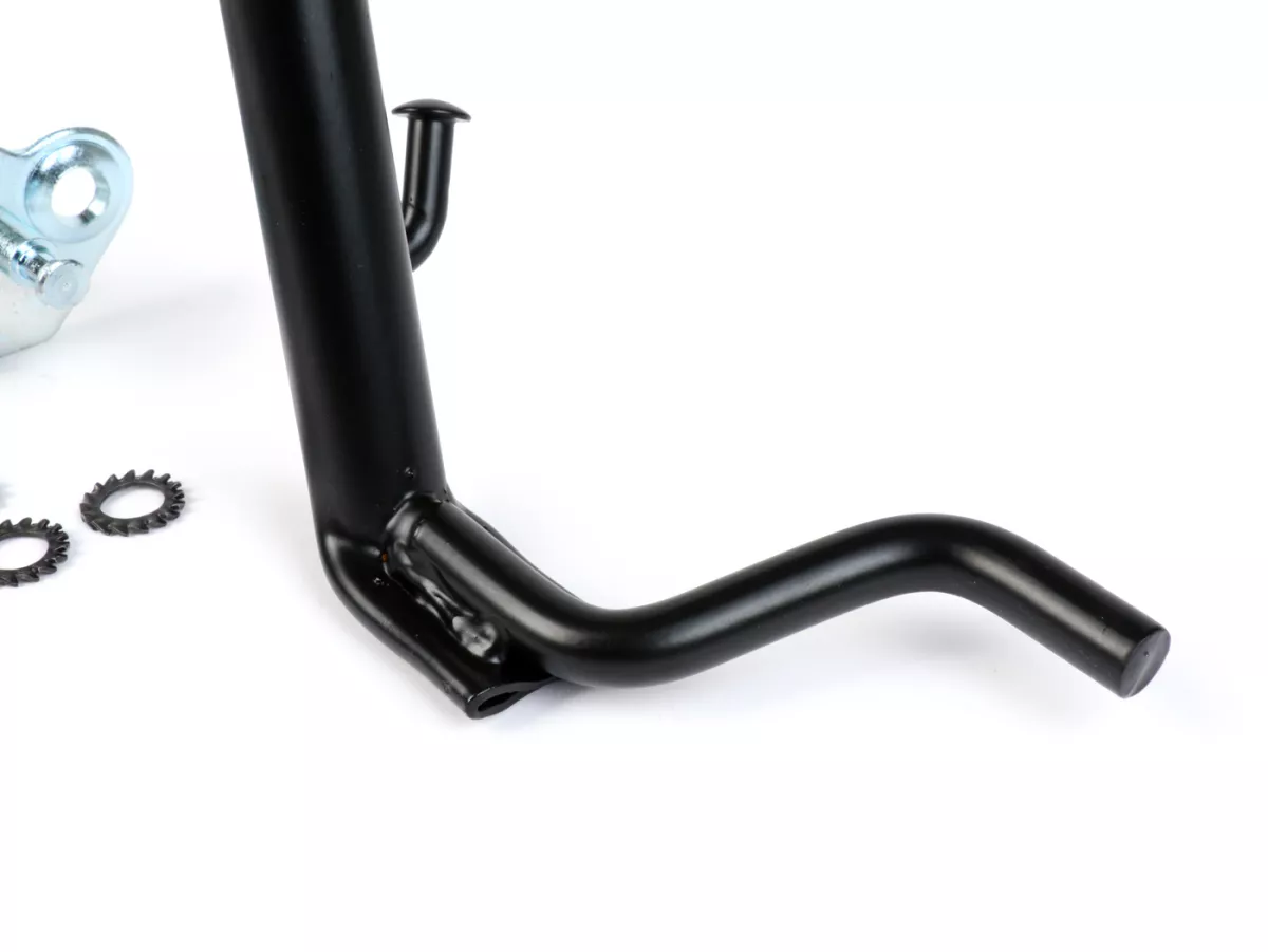 Center stand for repair -RMS- for Minarelli engines e.g. Yamaha Aerox, MBK Nitro, Aprilia SR50, Malaguti F12R LC, Beta Ark5 - black