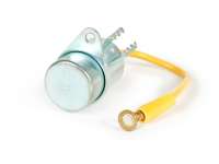 Condensateur -RMS Ø=18x27mm- Piaggio Ciao SC, Bravo, Boxer - avec œillet de fixation, 1 fil (jaune)