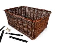 Mand - rieten mand incl. houderset -OEM KWALITEIT 43x33x19cm- fiets, scooter, step, Vespa, bromfiets - kleur: bruin