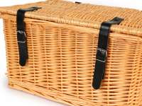 Mand - rieten mand met deksel incl. bevestigingsset -OEM KWALITEIT 47x31x25cm- fiets, scooter, step, Vespa, bromfiets - kleur: naturel