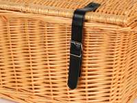 Mand - rieten mand met deksel incl. bevestigingsset -OEM KWALITEIT 47x31x25cm- fiets, scooter, step, Vespa, bromfiets - kleur: naturel