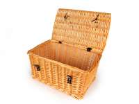 Mand - rieten mand met deksel incl. bevestigingsset -OEM KWALITEIT 47x31x25cm- fiets, scooter, step, Vespa, bromfiets - kleur: naturel