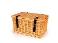 Mand - rieten mand met deksel incl. bevestigingsset -OEM KWALITEIT 47x31x25cm- fiets, scooter, step, Vespa, bromfiets - kleur: naturel