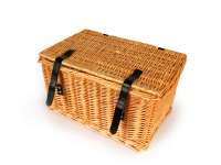 Mand - rieten mand met deksel incl. bevestigingsset -OEM KWALITEIT 47x31x25cm- fiets, scooter, step, Vespa, bromfiets - kleur: naturel