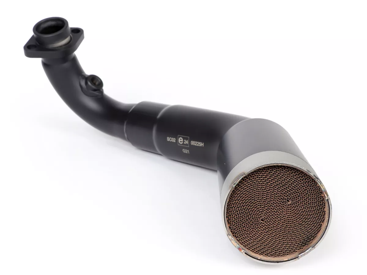 Exhaust manifold and bracket -REMUS RS - Vespa GTS Super HPE 300 (Euro 5, ZAPMD3100, ZAPMD3101, ZAPMD3101)