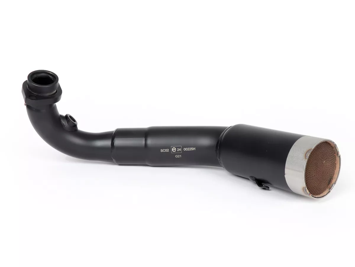 Exhaust manifold and bracket -REMUS RS - Vespa GTS Super HPE 300 (Euro 5, ZAPMD3100, ZAPMD3101, ZAPMD3101)