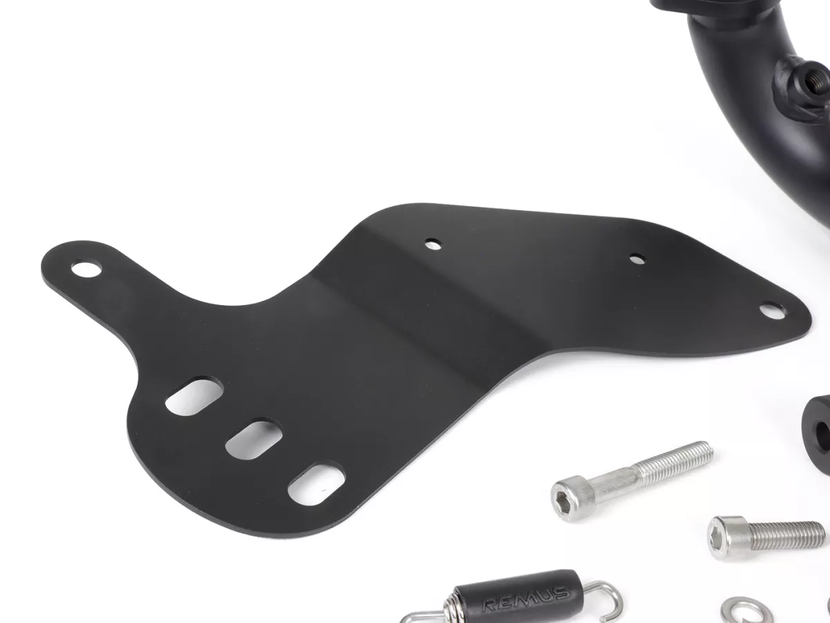 Exhaust manifold and bracket -REMUS RS - Vespa GTS Super HPE 300 (Euro 5, ZAPMD3100, ZAPMD3101, ZAPMD3101)