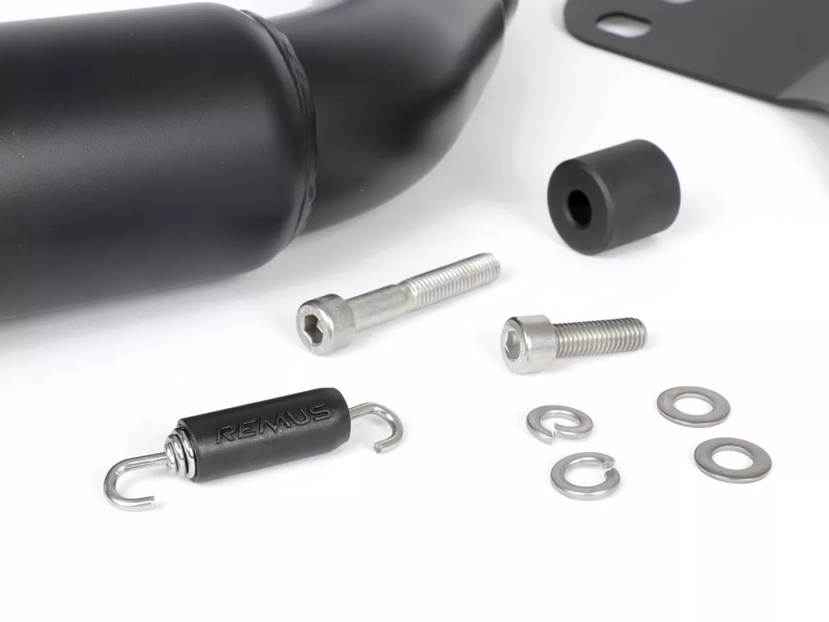 Exhaust manifold and bracket -REMUS RS - Vespa GTS Super HPE 300 (Euro 5, ZAPMD3100, ZAPMD3101, ZAPMD3101)