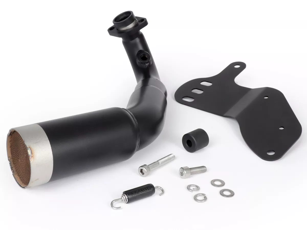 Exhaust manifold and bracket -REMUS RS - Vespa GTS Super HPE 300 (Euro 5, ZAPMD3100, ZAPMD3101, ZAPMD3101)