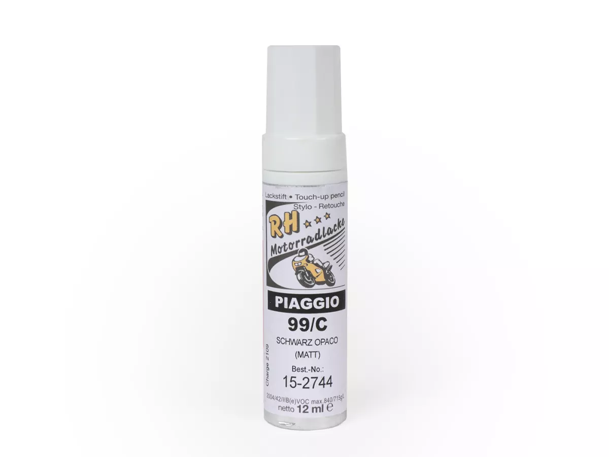 Touch-up pencil -RH LACKE- Piaggio NV 99/C black (nero opaco), 12ml 1 pc