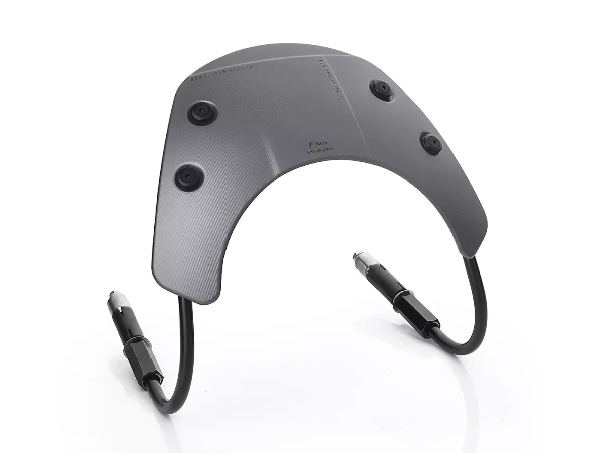 Flyscreen with black brackets -RIZOMA, Aluminium- Vespa GTS 125-300 HPE (2019-2022) cc - grey