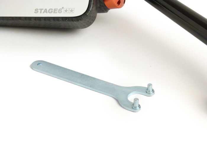 Spegel -STAGE 6 F1-Look- gänga M8 x 20mm - vänster - Ny Kolfiber matt