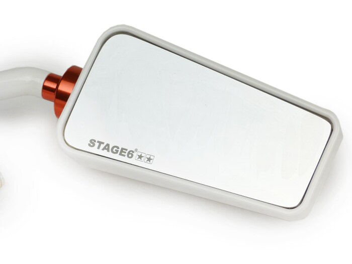 Rétroviseur -STAGE 6 F1-Look- filetage M8 x 20mm - à droite - blanc