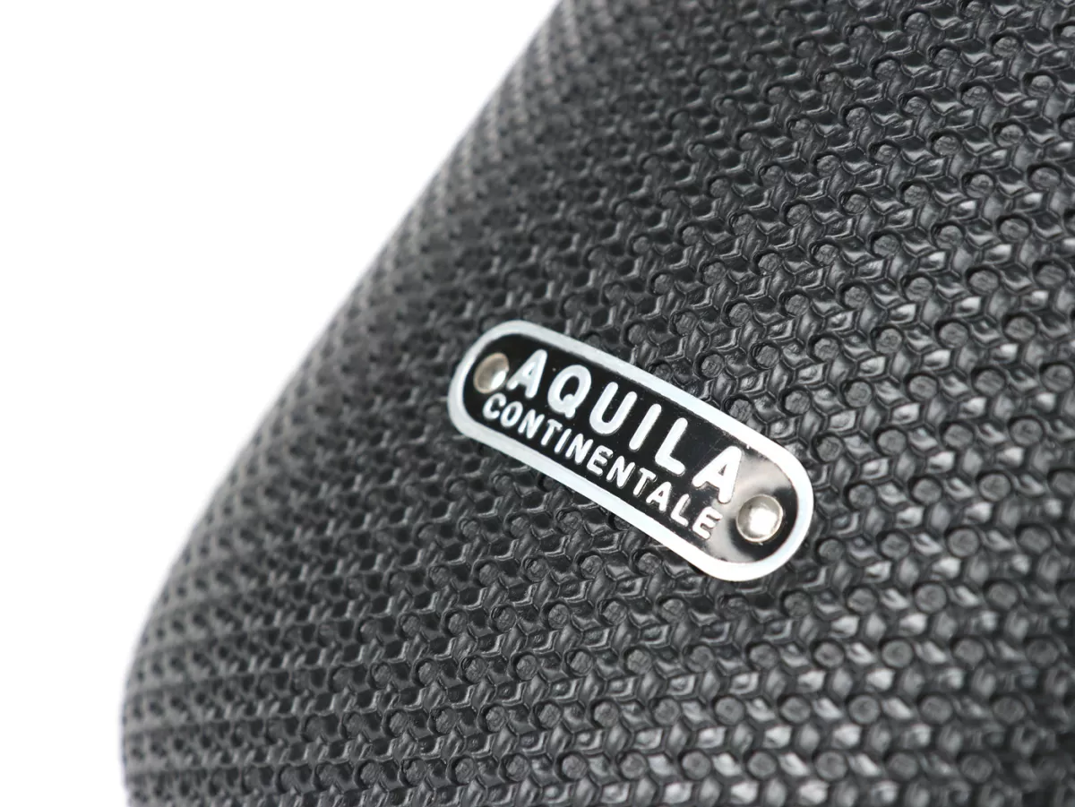 Asiento -SC ANCELLOTTI- Vespa Wideframe - Negro, ribete blanco - Vespa V1, V15, V30, V33, VM, VN, VL, VB, VU, GS 150, ACMA, Hoffmann A, B, C, Motovespa 125 N, 125 S