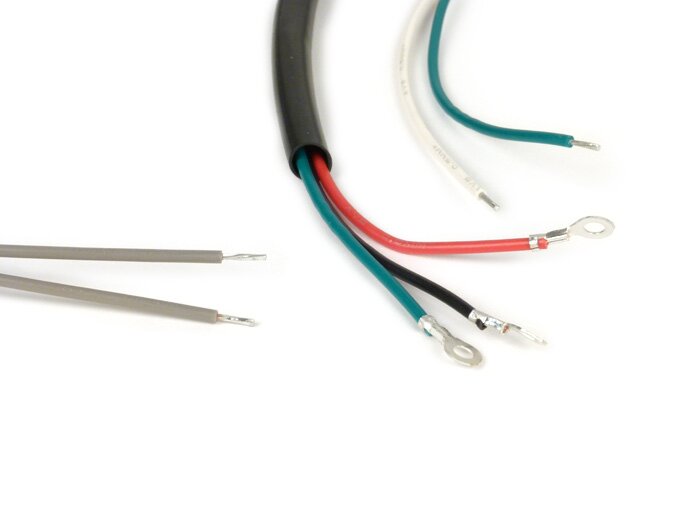 Wiring loom -BGM ORIGINAL- Vespa V50 (V5A1T) - stator plate with 2 coils, outer high tension coil, without brake light
