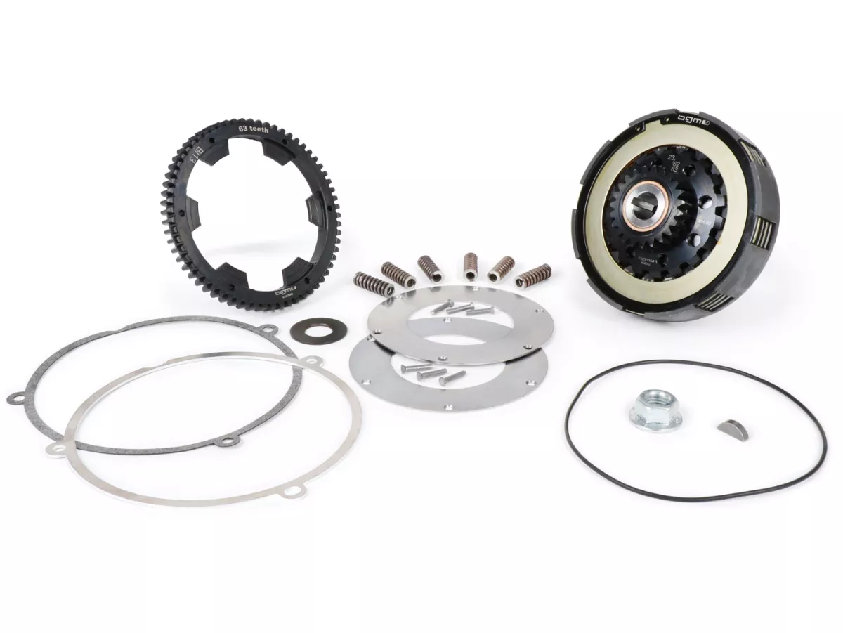 Embrague incl. transmisión primaria -SC, Wideframe, tipo Cosa2/FL- Rueda primaria BGM Pro 63Z (dentado recto)- Vespa 125, VN1T (60001-), VN2T, Vespa 150 VL1T, VL2T, VL3T, VB1T, ACMA 150 GL (1956-1958) - Z23/63 (2.74)