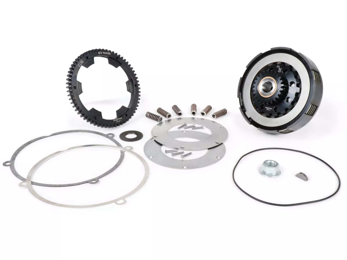 Koppeling incl. primaire overbrenging -SC, Wideframe, type Cosa2/FL- Primair wiel BGM Pro 63Z (recht getand)- Vespa 125, VN1T (60001-), VN2T, Vespa 150 VL1T, VL2T, VL3T, VB1T, ACMA 150 GL (1956-1958) - Z24/63 (2.62)