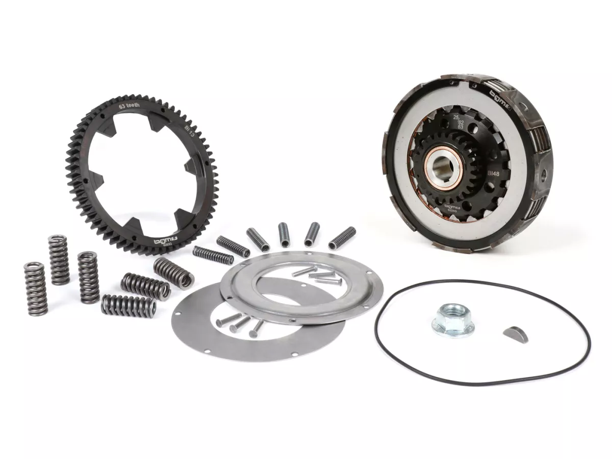 Clutch incl. primary gear -SC, Largeframe, type Cosa2/FL- primary gear BGM Pro 63 tooth (straight)- Vespa PX80-PX200, T5, Cosa, Sprint, Rally, GT125, GTR125, TS125, GL150, Super125 (VNC1, 11001-), Super150  - 25/63 tooth (2.52)