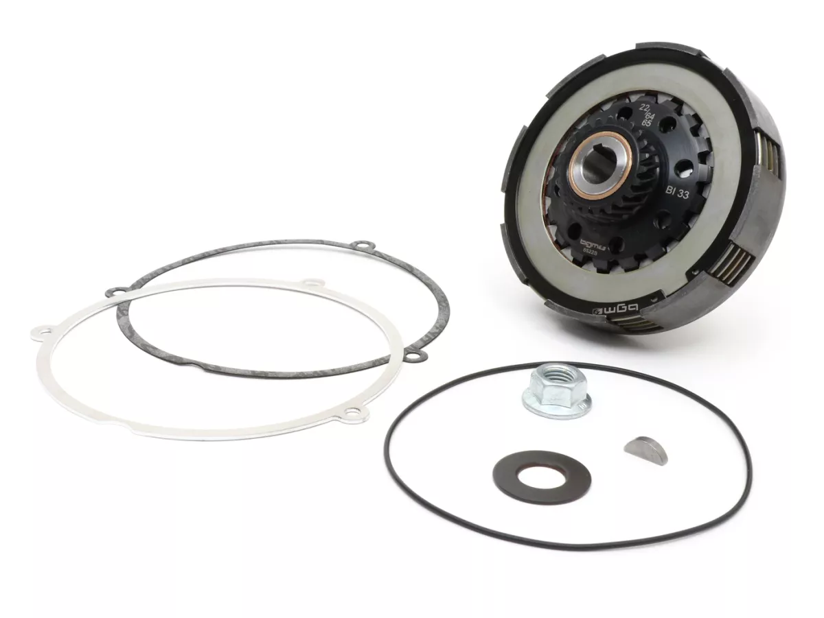 Embrayage -SC, Wideframe, type Cosa2/FL- pour pignon élastique Bollag Motos/Stoffi's de 64/65 dents (hélicoïdales)- Vespa 125, VN1T (60001-), VN2T, Vespa 150 VL1T, VL2T, VL3T, VB1T, ACMA 150 GL (1956-1958) - 22 dents