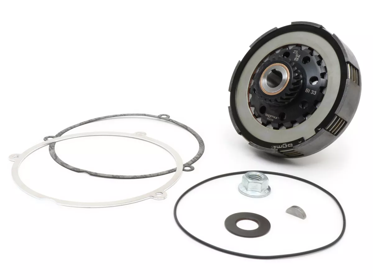 Frizione -SC, Wideframe, tipo Cosa2/FL- per ruota primaria Bollag Motos/Stoffi's 64/65Z (denti elicoidali) - Vespa 125, VN1T (60001-), VN2T, Vespa 150 VL1T, VL2T, VL3T, VB1T, ACMA 150 GL (1956-1958) - 23 denti