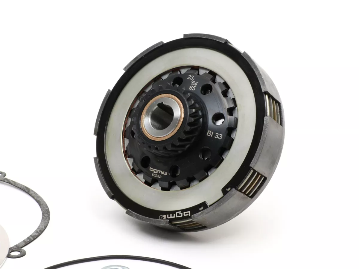 Frizione -SC, Wideframe, tipo Cosa2/FL- per ruota primaria Bollag Motos/Stoffi's 64/65Z (denti elicoidali) - Vespa 125, VN1T (60001-), VN2T, Vespa 150 VL1T, VL2T, VL3T, VB1T, ACMA 150 GL (1956-1958) - 23 denti