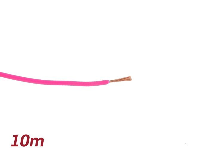 Elektrische kabel -UNIVERSAL 0,85mm²- 10m - Roze