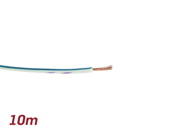 Elektrische kabel -UNIVERSAL 0,85mm²- 10m - wit/blauw