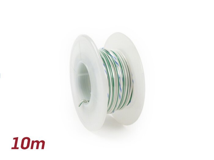 Kabel listrik -UNIVERSAL 0.85mm²- 10m - Putih / Hijau