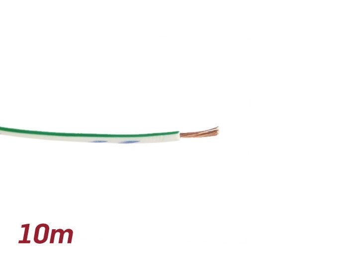 Kabel listrik -UNIVERSAL 0.85mm²- 10m - Putih / Hijau