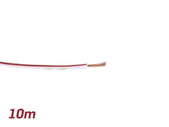Electric wire -UNIVERSAL 0.85mm²- 10m - white/red