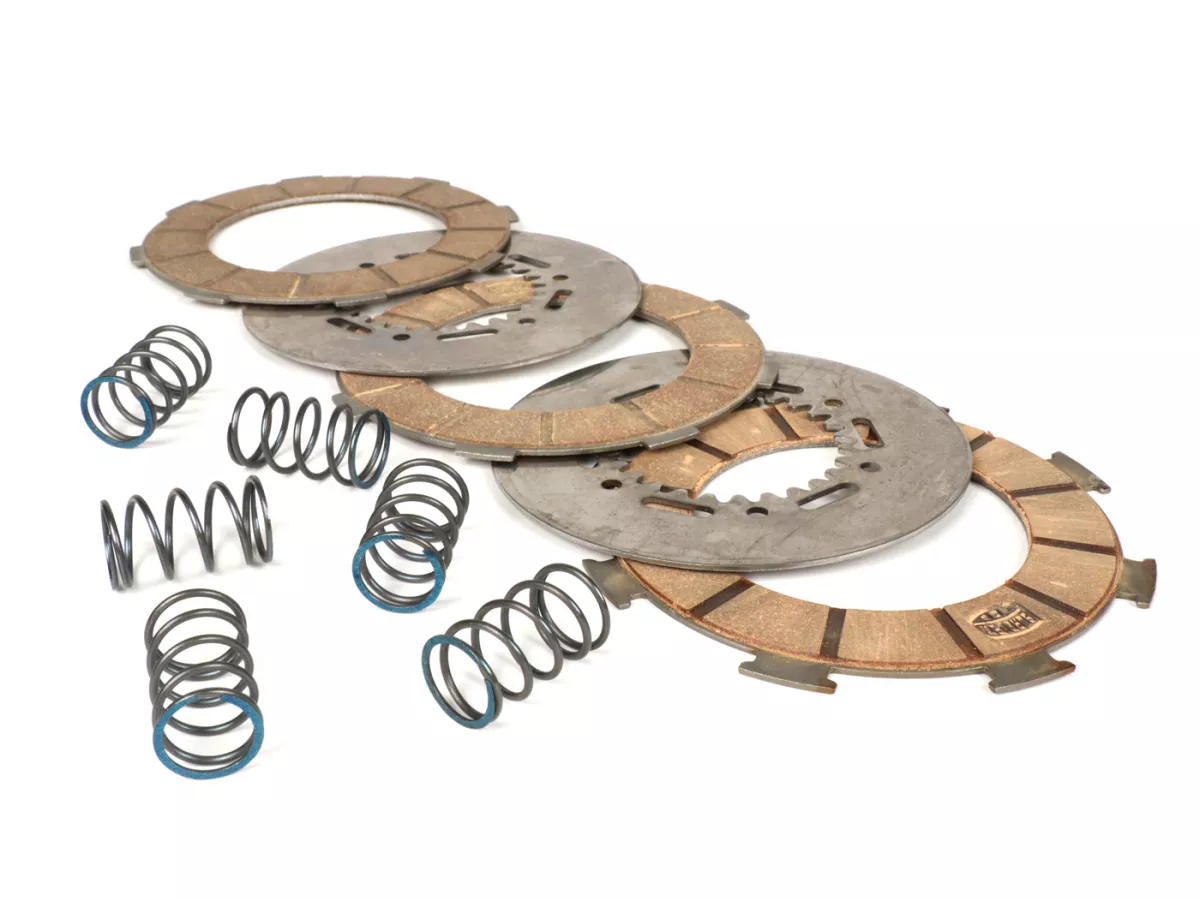 Clutch friction plate set -SURFLEX- Vespa GS150 / GS3 VS5T (0063168-), GS160 / GS4 (VSB1T) VSB1T (incl. springs and steel plates)