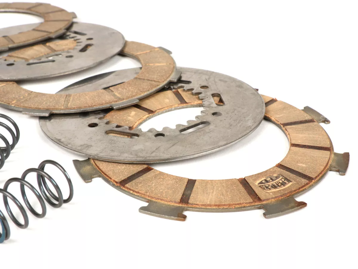 Clutch friction plate set -SURFLEX- Vespa GS150 / GS3 VS5T (0063168-), GS160 / GS4 (VSB1T) VSB1T (incl. springs and steel plates)