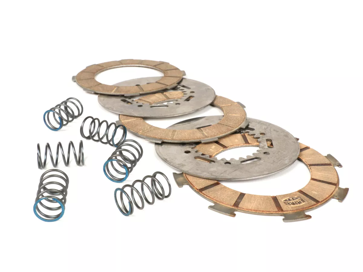 Clutch friction plate set -SURFLEX- Vespa GS150 / GS3 VS5T (0063168-), GS160 / GS4 (VSB1T) VSB1T (incl. springs and steel plates)