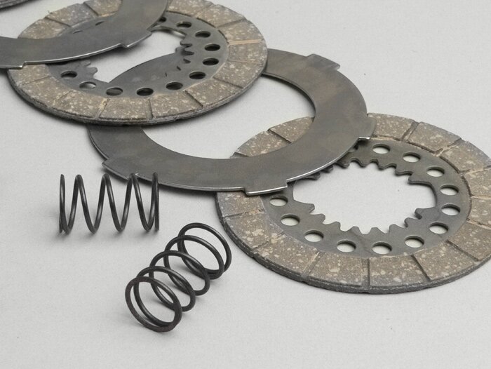 Clutch friction plate set -SURFLEX- Vespa VN1T (06001-), VN2T, VB1T, VL1T, VL2T, VL3T, VB1T, VNA1T, VNA2T (-081468) - (incl. springs and steel plates)
