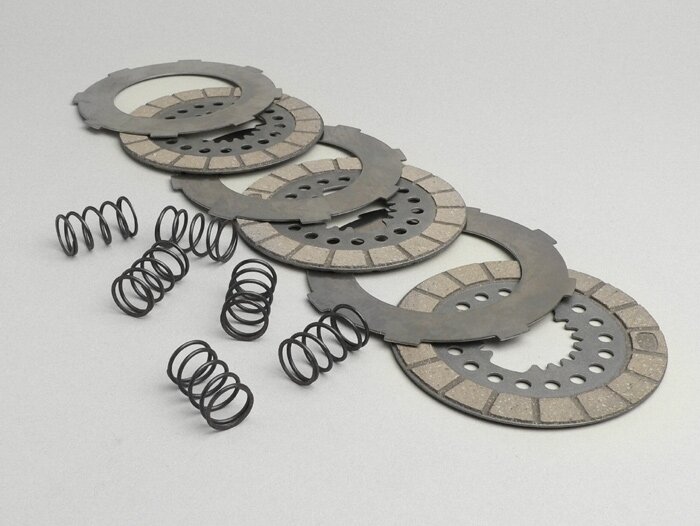 Kit disques d’embrayage garnis -SURFLEX- Vespa GS150 / GS3 VS1T (ressorts et disques lisses incl.)