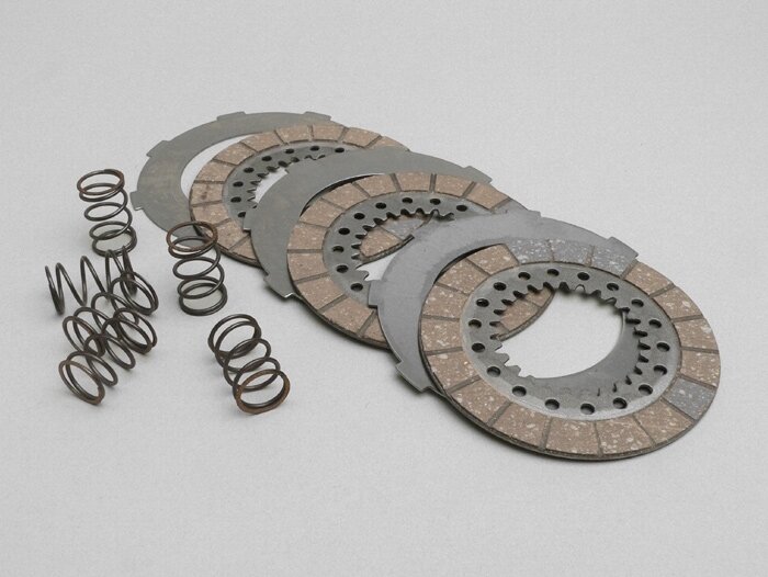 Kit disques d’embrayage garnis -SURFLEX- Vespa GS150 / GS3 VS2T, VS3T, VS4T, VS5T (-0063167) (ressorts et disques lisses incl.)