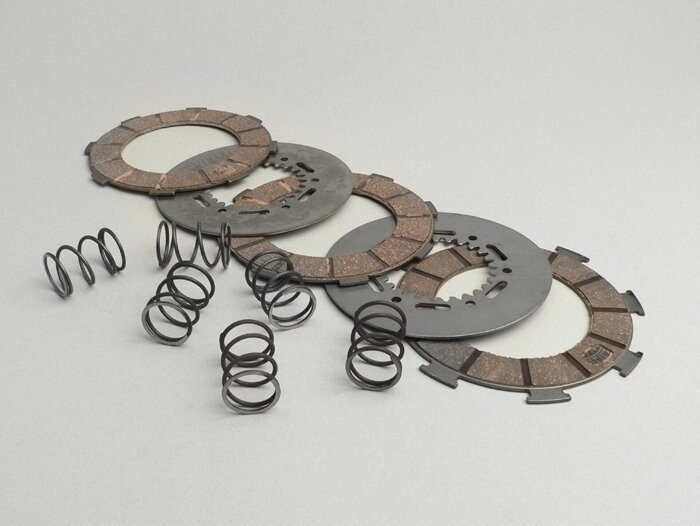 Clutch friction plate set -SURFLEX- Vespa SS180 (VSC1T), Rally180 (-VSD1T0014740) - (incl. springs Ø=22mm and steel plates)