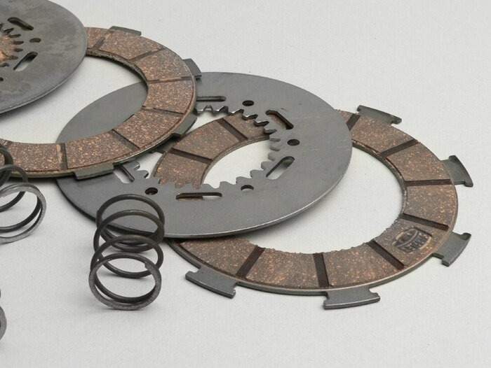 Clutch friction plate set -SURFLEX- Vespa SS180 (VSC1T), Rally180 (-VSD1T0014740) - (incl. springs Ø=22mm and steel plates)