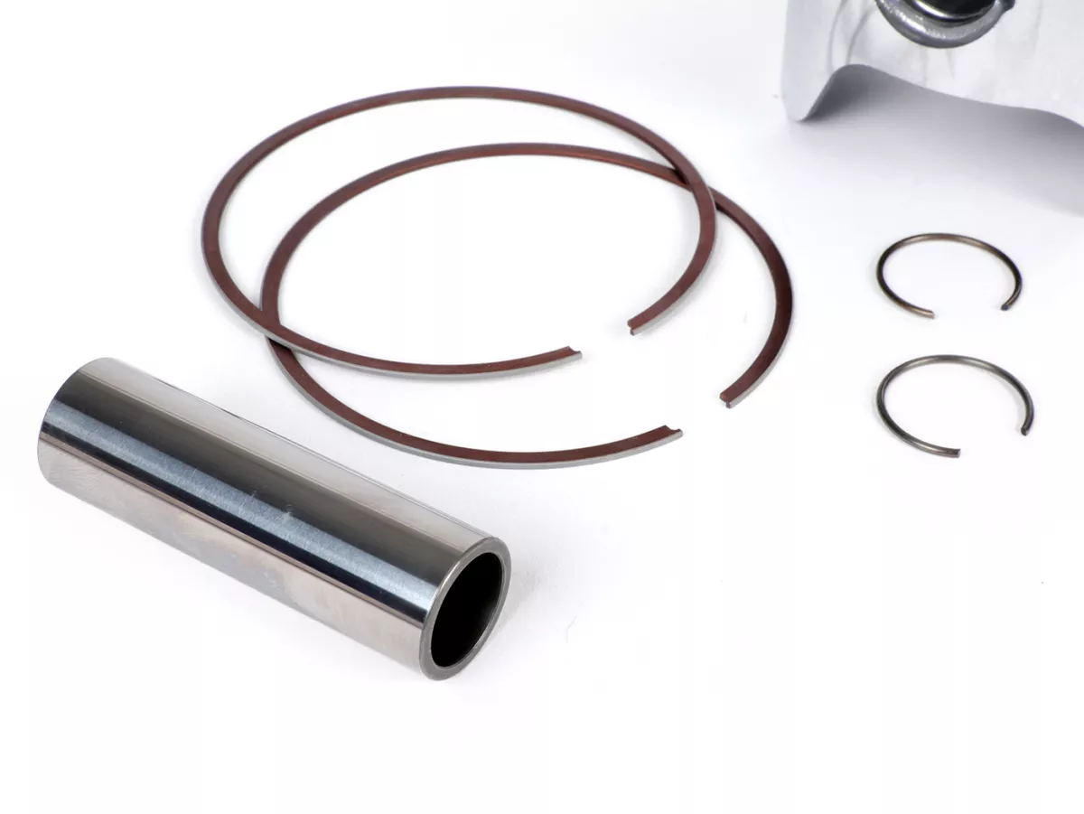 Pistone -SIMONINI 250cc Ø72,8mm, spinotto = Ø 18mm- MINI3 + MINI 2 Evo BigBore - incl. fasce elastiche, spinotto e clip