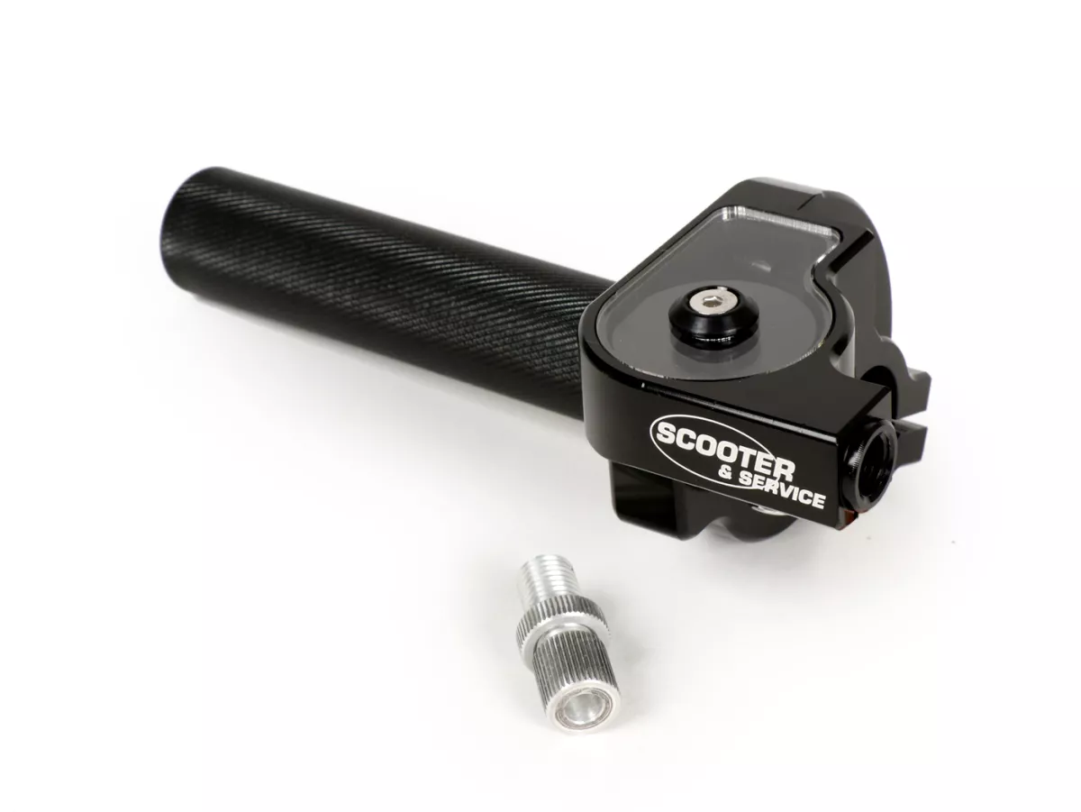 Quick action throttle grip -SCOOTER & SERVICE CNC- alloy - anodised black