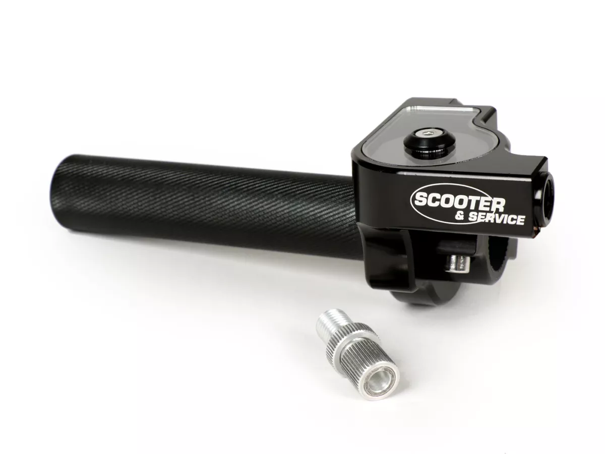 Quick action throttle grip -SCOOTER & SERVICE CNC- alloy - anodised black