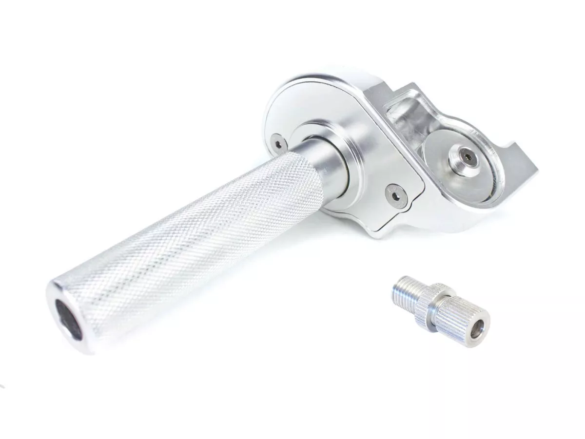 Puño de gas rápido -SCOOTER & SERVICE- CNC- Aluminio - Anodizado plata