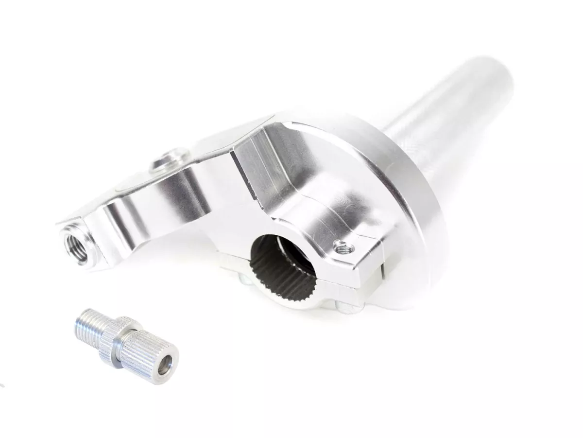 Puño de gas rápido -SCOOTER & SERVICE- CNC- Aluminio - Anodizado plata